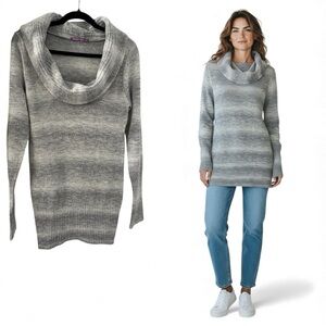 Smart Set Heathered Gray Cowl Neck Sweater